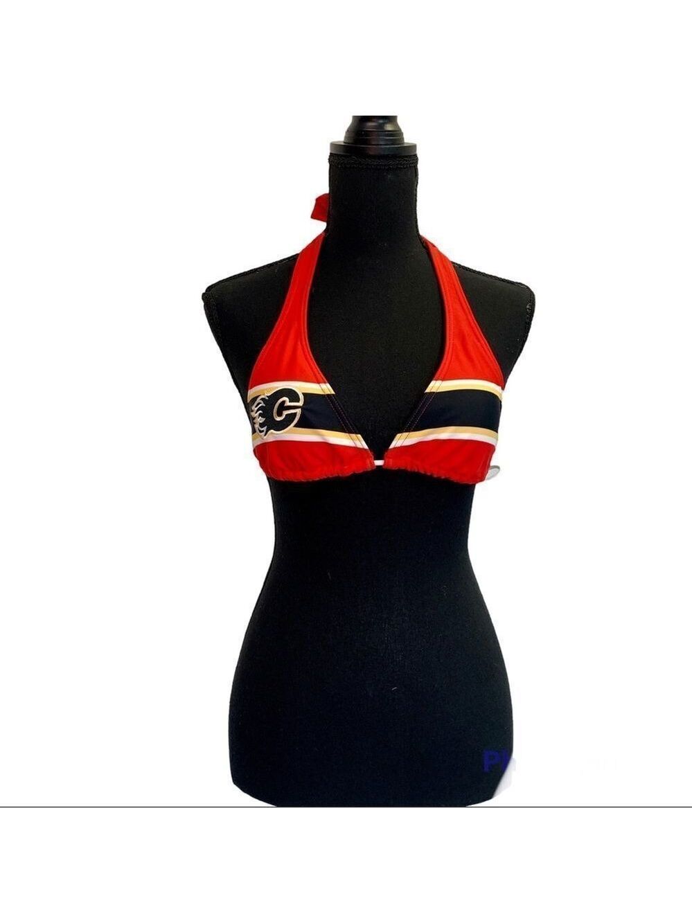 Nhl Calgary Flames bikini tops Sz S